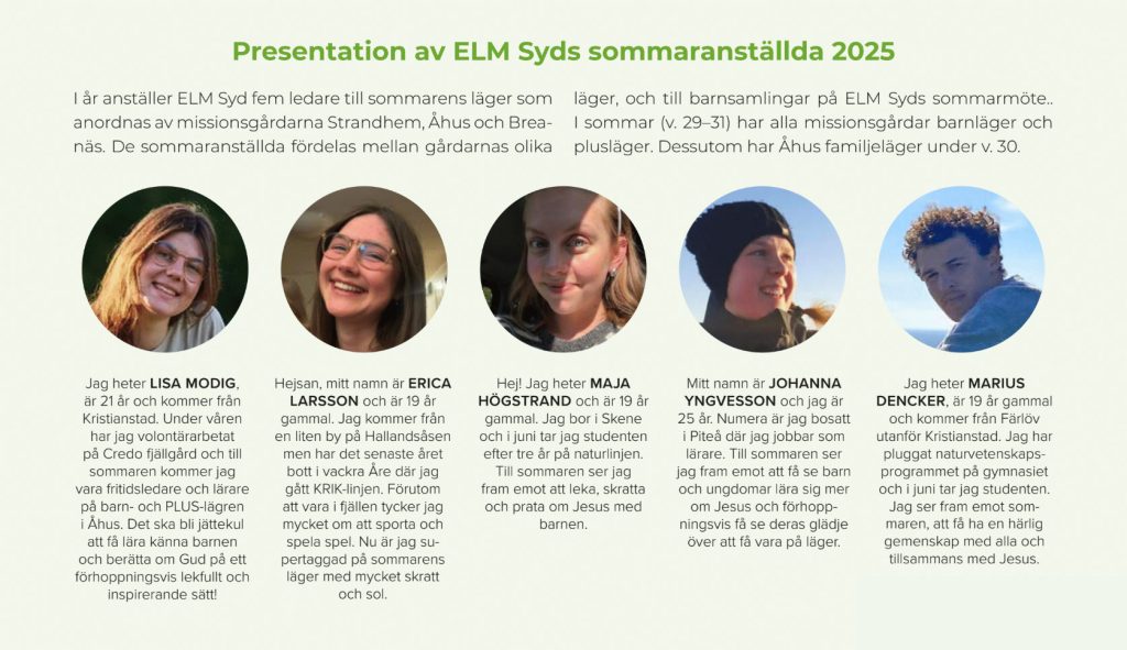 Presentation av årets sommaranställda i ELM Syd.